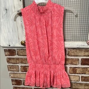 Vici Coral Patterned Sleeveless Blouse